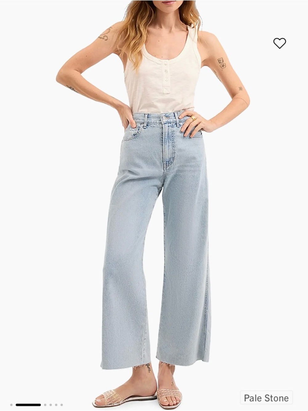 Veronica Beard - Taylor Cropped High Rise Wide Leg Jean Pale Stone 27